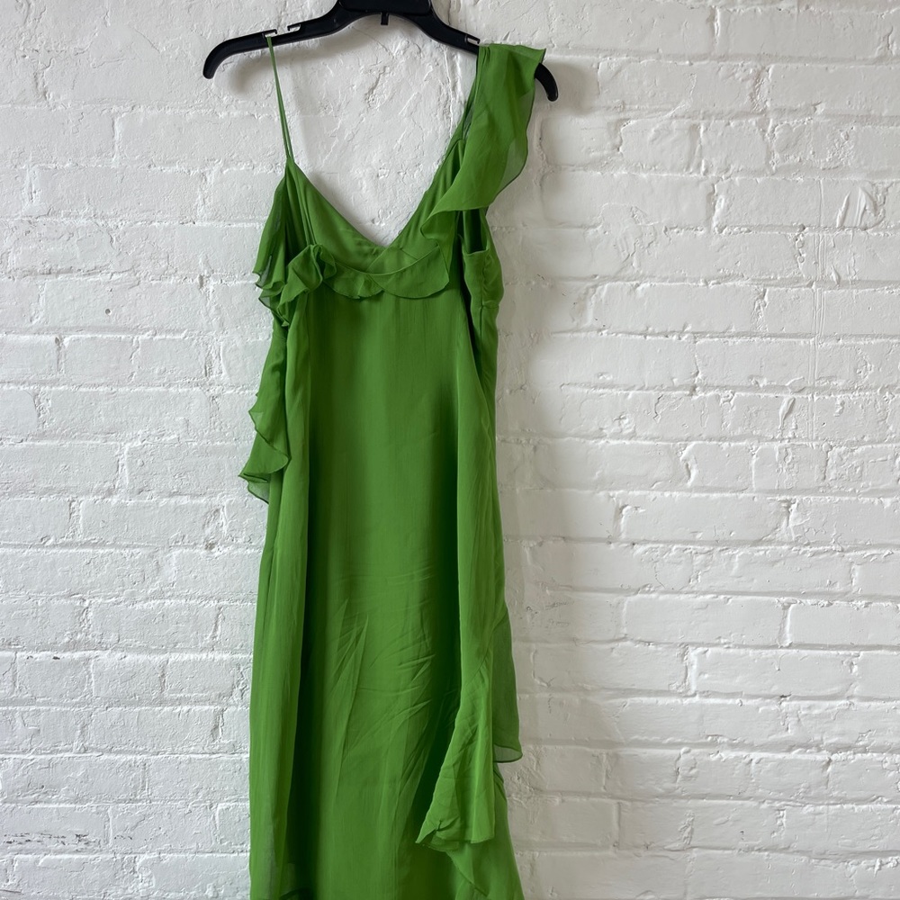 Mango Green Ruffle Maxi Dress - Picture 9 of 11